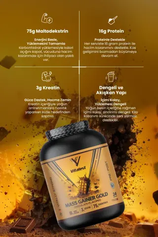 Mass Gainer 2400G. Karbonhidrat Tozu 24 Servis