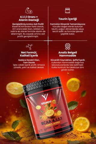 VİTALEST BCAA 4.1.1.1  444GR. LİMON
