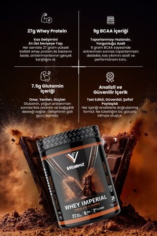 Whey Imperial  988G. Protein Tozu 26 Servis ÇİKOLATA