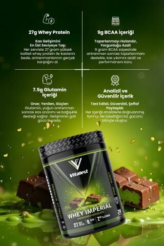 Whey Imperial  988G. Protein Tozu 26 Servis FISTIKLI ÇİKOLATA