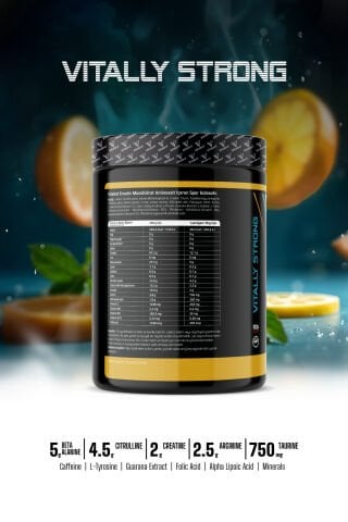 Vitalest Pre Workout 468G. 26 Servis LİMON