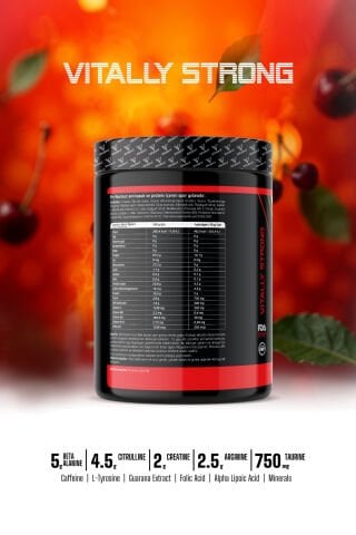 Vitalest Pre Workout 468G. 26 Servis KİRAZ