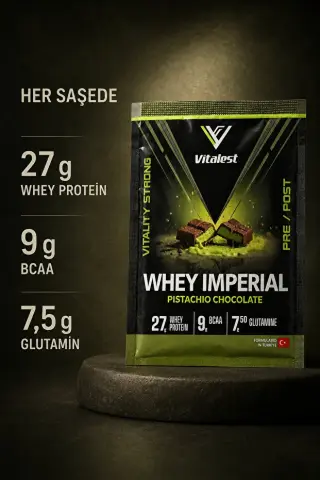 Vitalest Imperial Fıstıklı Çikolata Aromalı Whey Protein Tozu 38g Şase